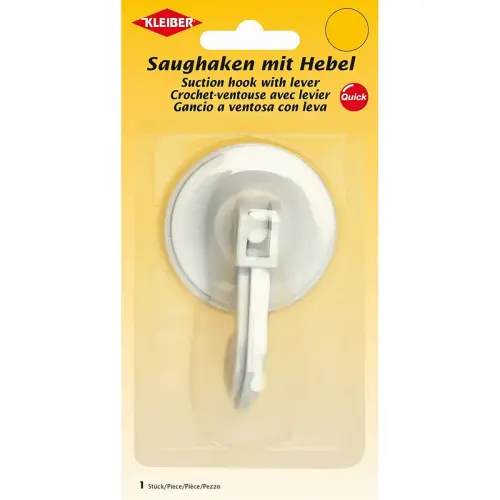 Crochet ventouse, plastique, blanc - Kleiber photo du produit