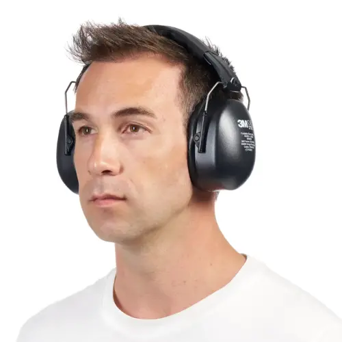 Casque anti-bruit 90563E, pliable, noir - 3M photo du produit