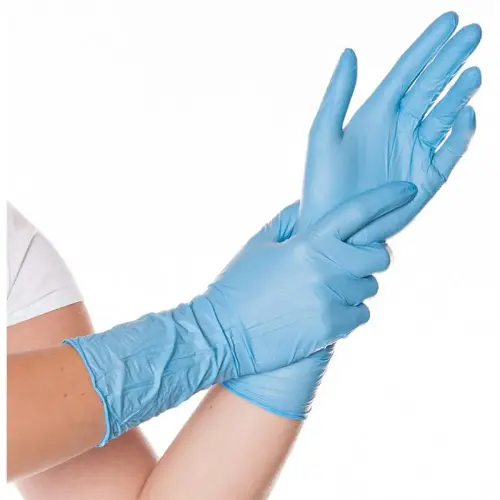 Gants nitrile SAFE LONG, XL, sans poudre, bleu - Hygostar photo du produit