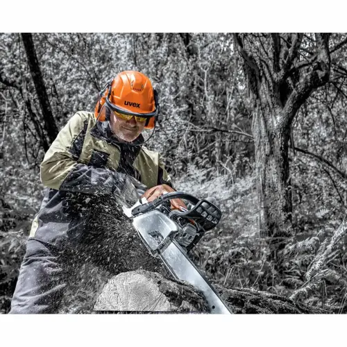 Casque de s&eacute;curit&eacute; pheos forestry, orange - Uvex photo du produit