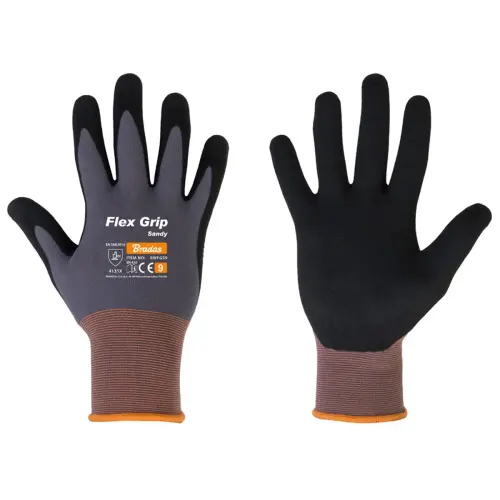 Gants de travail Flex Grip Sandy, noir/gris, XXL - Bradas photo du produit