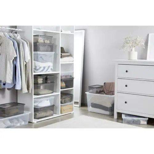 Set de boîtes de rangement Bea - 3 x 18 L - Gris - Keeeper photo du produit