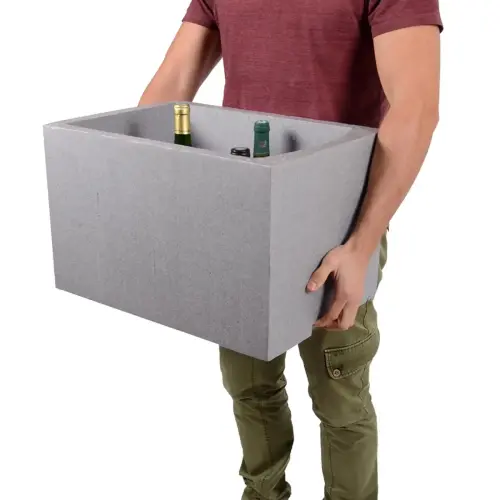 Porte-bouteilles, pour 6 bouteilles, polystyrène, gris - Eda Fontaine photo du produit