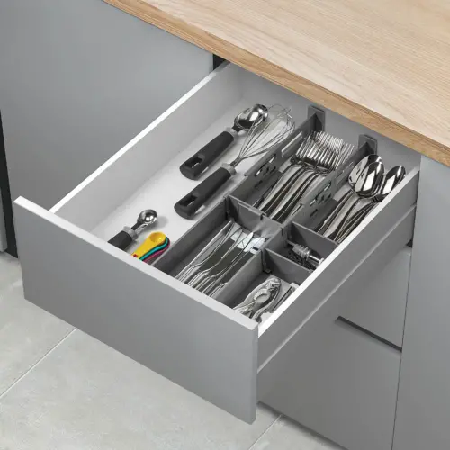 Organiseur de tiroir Multi-Fit, ABS, gris - Metaltex photo du produit