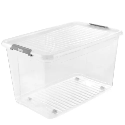 Boîte de rangement Leo - 74 L - Transparent - Keeeper photo du produit