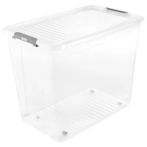 Boîte de rangement Leo - 74 L - Transparent - Keeeper photo du produit