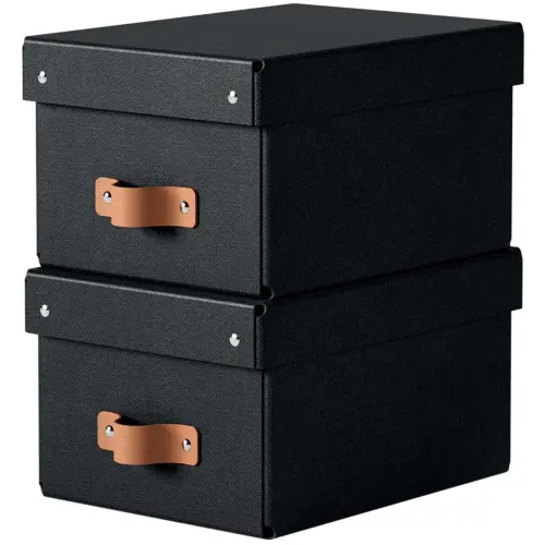 Boîte de rangement Puro, carton, 7 L, set de 2, noir - Leitz photo du produit