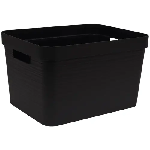 Bo&icirc;te de rangement STONE, 6 litres, PP, noir - Eda Fontaine photo du produit