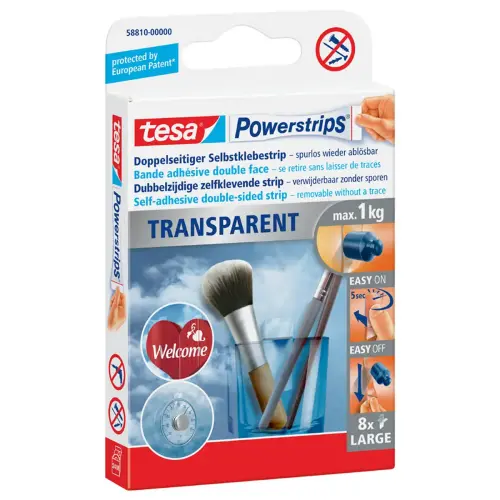 Solution de fixation, fixation: max. 1 kg - Transparent - Tesa photo du produit