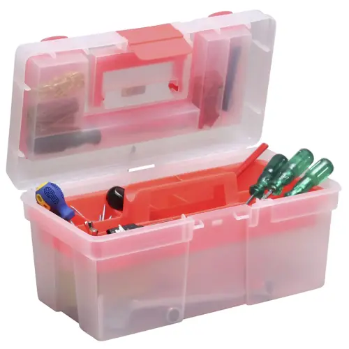 Bo&icirc;te de rangement McPlus Clear 16, PP, rouge - Allit photo du produit