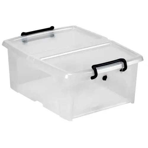 Bo&icirc;te de rangement strata, s'ouvrant sur le c&ocirc;t&eacute;, 20 L - Cep photo du produit