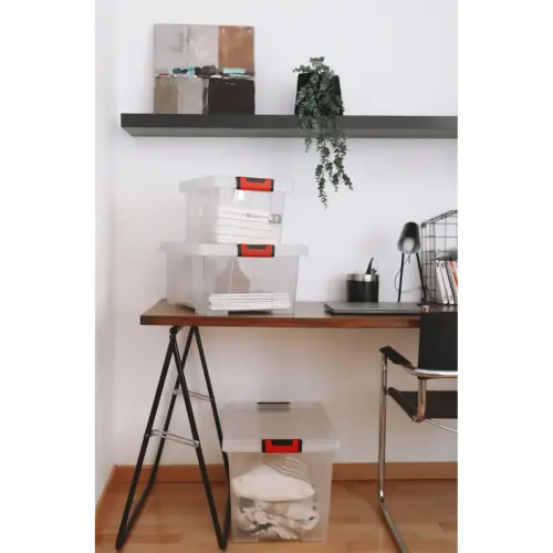 Bo&icirc;te de rangement CLiPSTOCK, 5 litres, PP, transparent - Eda Fontaine photo du produit