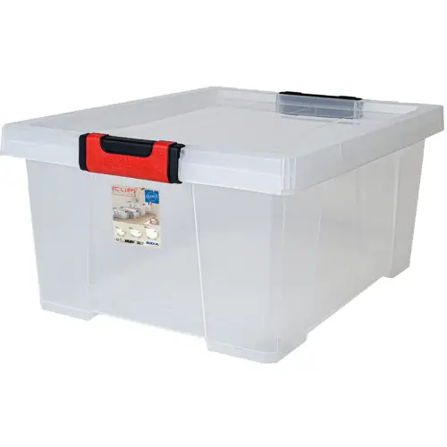 Bo&icirc;te de rangement CLiPSTOCK, 5 litres, PP, transparent - Eda Fontaine photo du produit