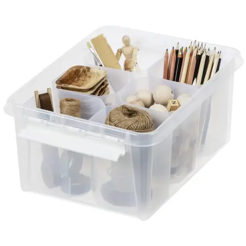 Boîte de rangement CLASSIC 14 L + inserts - Blanc - Smartstore photo du produit