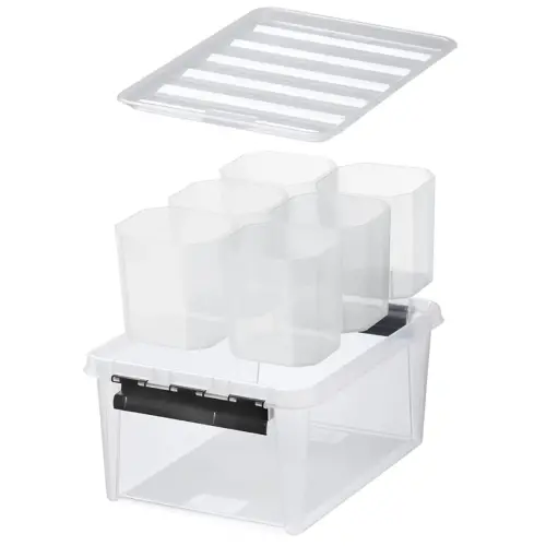 Boîte de rangement CLASSIC 14 L + inserts - Blanc - Smartstore photo du produit