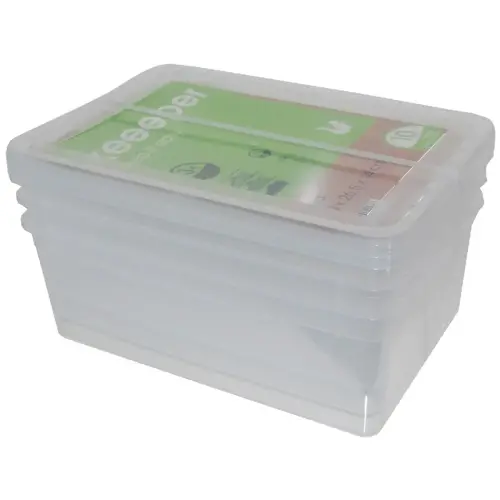 Set de rangement Bea - 3 x 18 L - PP - couvercle - Keeeper photo du produit