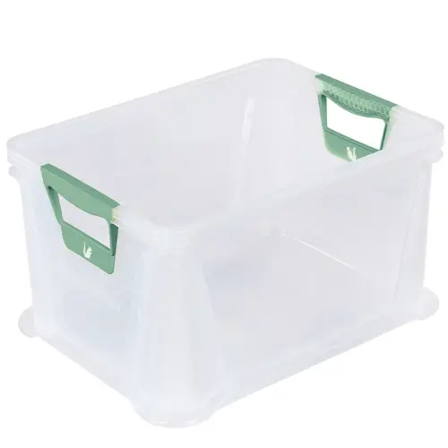 Boîte de rangement Luis - 20 L - Gris translucide - Keeeper photo du produit