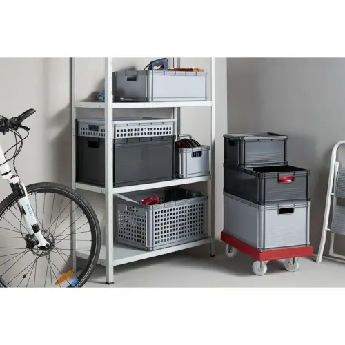 Caisse de rangement Robert - 45 L - Graphite - Keeeper photo du produit