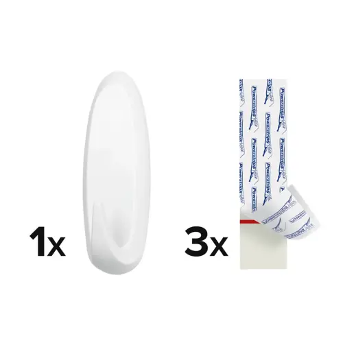Crochet Powerstrips EXTRA LARGE ovale, blanc - Tesa photo du produit