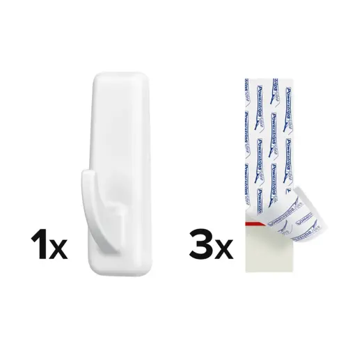 Crochet Powerstrips EXTRA LARGE rectangulaire, blanc - Tesa photo du produit