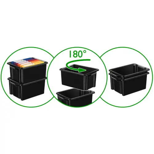 Bac de rangement Maxi strata, 32 litres, noir - Cep photo du produit