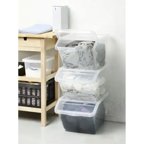 Bac de rangement BASIC BOX SLANTED, 40 litres - Plast Team photo du produit