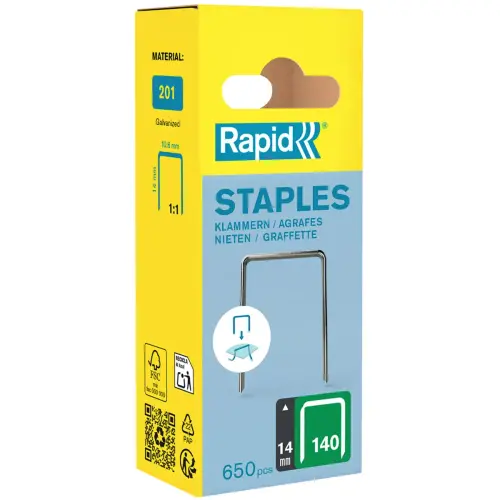 Agrafes fil plat n140, 14 mm, petit paquet - Rapid Tools photo du produit