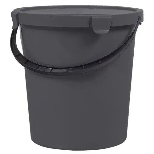 Seau à cueillette avec couvercle, 5 L, gris foncé - Plast Team photo du produit
