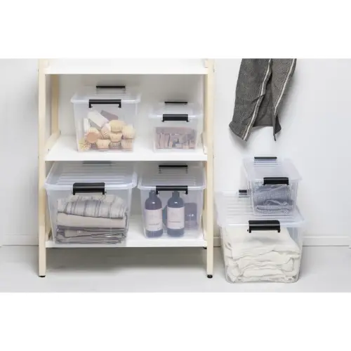 Boîte de rangement HOME BOX, 15 L, gris - Plast Team photo du produit