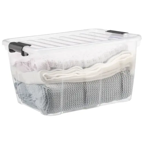 Boîte de rangement HOME BOX, 30 L, gris - Plast Team photo du produit