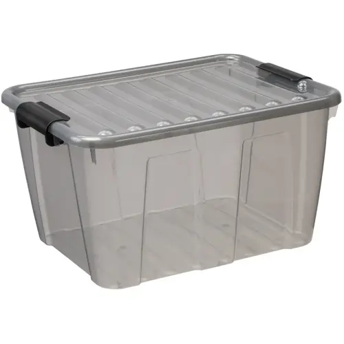 Boîte de rangement HOME BOX, 30 L, gris - Plast Team photo du produit