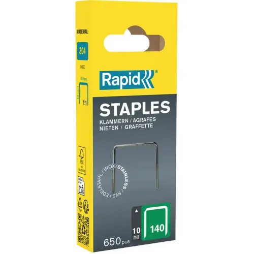 Agrafes fil plat n140, 10 mm, grand paquet - Rapid Tools photo du produit