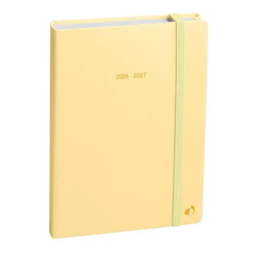 Agenda année scolaire 2026-2027 Eurotextagenda - Journalier Multilingue - Pastel Beige - 12 mois de août à juillet - 12x17 cm - Papier Clairefontaine blanc - Fabrication française - Quo Vadis photo du produit