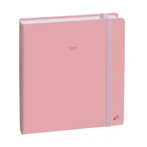 Agenda 2027 Exécutif Color - Semainier Planning Multilingue - Pastel Rose clair - 13 mois de décembre à décembre - 16x16 cm - Papier Clairefontaine blanc - Fabrication française - Quo Vadis photo du produit
