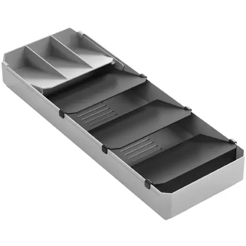 Range-couverts Uni-Fit, plastique, gris - Metaltex photo du produit
