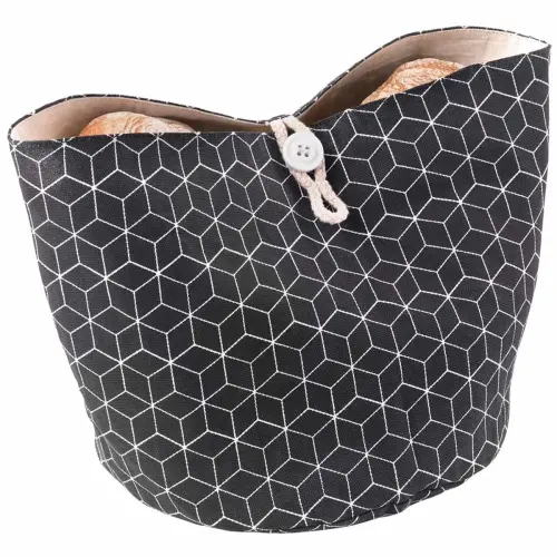Corbeille à pain pliable, coton, noir/beige - Metaltex photo du produit