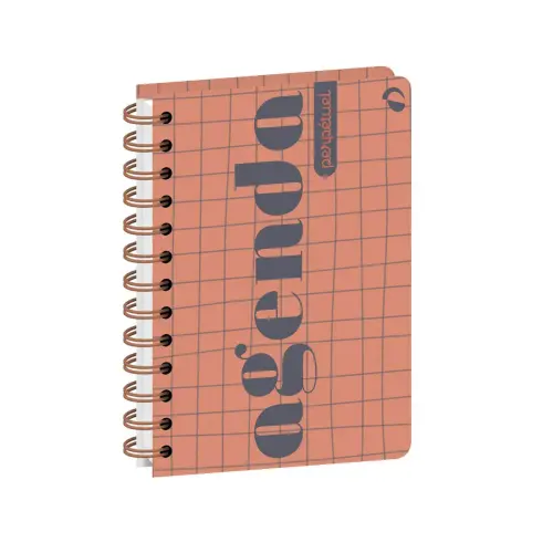 Agenda perp&eacute;tuel spiral&eacute; - Semainier Horizontal Fran&ccedil;ais - Eterny Carreaux - Perp&eacute;tuel - 12x17 cm - Papier Clairefontaine blanc - Fabrication fran&ccedil;aise - Quo Vadis photo du produit