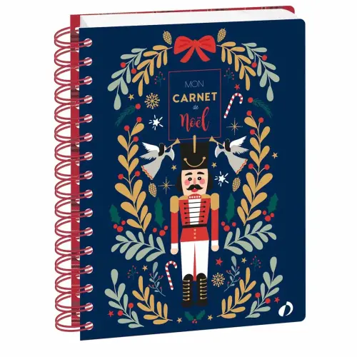 Carnet de Noël spiralé français - Carnets thématiques perpétuel - 15x21 cm - Papier Clairefontaine blanc - Fabrication française - Quo Vadis photo du produit