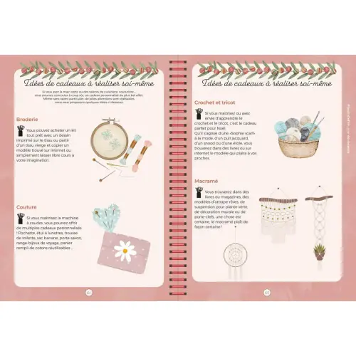 Carnet de Noël spiralé français - Carnets thématiques perpétuel - 15x21 cm - Papier Clairefontaine blanc - Fabrication française - Quo Vadis photo du produit