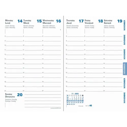 Agenda ann&eacute;e scolaire 2026-2027 Universitaire Recycl&eacute; - Semainier Planning Multilingue - Eunoia Gris - 13 mois de ao&ucirc;t &agrave; ao&ucirc;t - 10x15 cm - Quo Vadis photo du produit