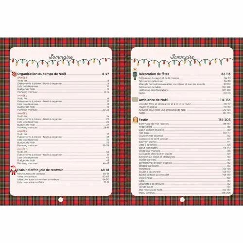 Carnet de No&euml;l spiral&eacute; Fran&ccedil;ais - Carnets th&eacute;matiques - Blanc - Perp&eacute;tuel - 15x21 cm - Papier Clairefontaine blanc - Fabrication fran&ccedil;aise - Quo Vadis photo du produit