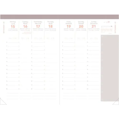 Agenda année scolaire 2026-2027 Ministre Septembre Color - Semainier Planning - Multilingue - Festy - Rose - 13 mois de août à août - 16x24 cm - Quo Vadis photo du produit