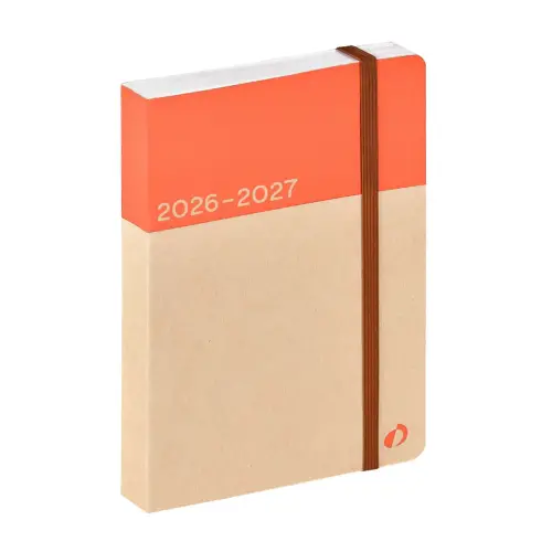 Agenda ann&eacute;e scolaire 2026-2027 Eurotextagenda Recycl&eacute; - Journalier - Multilingue - Orange - 12 mois de ao&ucirc;t &agrave; juillet - 12x17 cm - Quo Vadis photo du produit