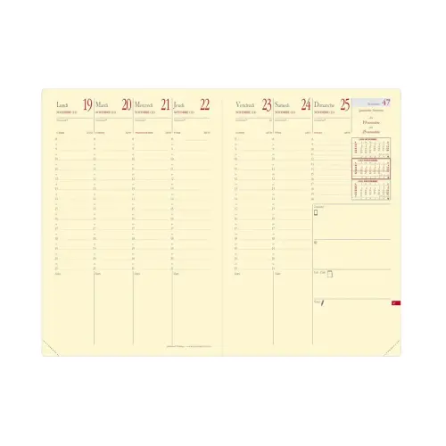 Agenda avec répertoire 2027 Ministre Prestige - Semainier Planning Français - Marlow Gris - 14 mois de décembre à janvier - 16x24 cm - Quo Vadis photo du produit