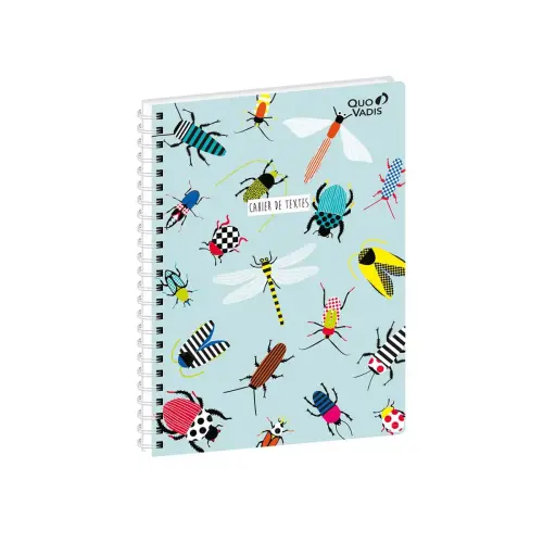 Cahier de textes Spiral&eacute; Fran&ccedil;ais Animascot Petite b&ecirc;te Journalier - 15x21 cm - Papier Clairefontaine blanc - Fabrication fran&ccedil;aise - Quo Vadis photo du produit