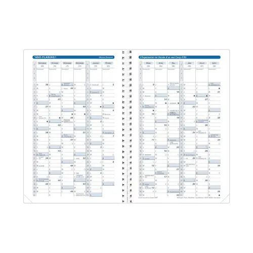 Agenda ann&eacute;e scolaire spiral&eacute; 2026-2027 Ministre S Septembre - Semainier Planning Fran&ccedil;ais - Egeo - 13 mois de ao&ucirc;t &agrave; ao&ucirc;t - Blanc - 16x24 cm - Quo Vadis photo du produit