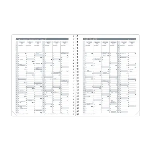 Agenda ann&eacute;e scolaire spiral&eacute; avec r&eacute;pertoire 2026-2027 Pr&eacute;sident S Septembre - Semainier Planning Fran&ccedil;ais - Club - Rose - 13 mois de ao&ucirc;t &agrave; ao&ucirc;t - 21x27 cm - Quo Vadis photo du produit