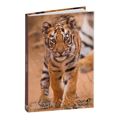 Agenda année scolaire 2026-2027 Eurotextagenda - Journalier - Multilingue - Mes potes à pattes sauvages - Tigre - 12 mois de août à juillet - 12x17 cm - Quo Vadis photo du produit