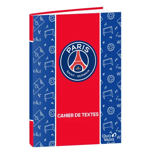 Cahier de textes Fran&ccedil;ais PSG Paris Journalier - 15x21 cm - Papier Clairefontaine blanc - Fabrication fran&ccedil;aise - Quo Vadis photo du produit