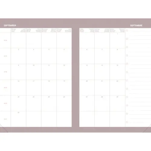 Agenda année scolaire 2026-2027 Ministre Septembre Color - Semainier Planning - Multilingue - Festy Bleu - 13 mois de août à août - 16x24 cm - Quo Vadis photo du produit